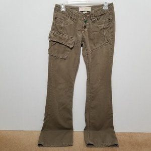 Farlow Jeans pants 1 distressed bootcut flare utility pockets button fly Y2K